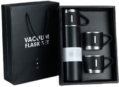 GJSHOP 500 ml Steel Flask(Pack of 1, Black)