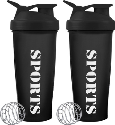 ZYRO 650 ml Plastic Shaker(Pack of 2, Black)