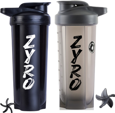 ZYRO 750 ml Plastic Shaker(Pack of 2, Grey)
