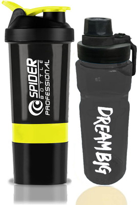TRUE INDIAN 500 ml Plastic Shaker(Pack of 2, Yellow)