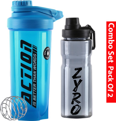 ZYRO 750 ml Plastic Shaker(Pack of 2, Blue)