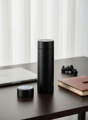 SFZ Pack of 1 Smart LED Touch Anti-Collision Leak-proof Vacuum Infuser Thermoses Water 500 ml Bottle Steel