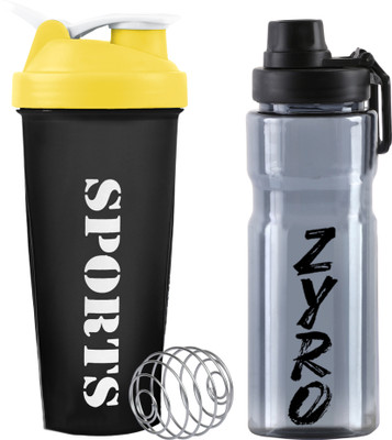 ZYRO 650 ml Plastic Shaker(Pack of 2, Yellow)
