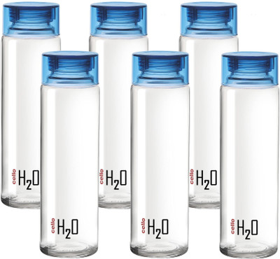 cello 1000 ml Glass, Plastic Bottle(Pack of 6, Blue)