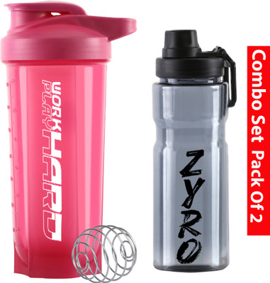 ZYRO 700 ml Plastic Shaker(Pack of 2, Pink)