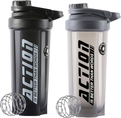 ZYRO 750 ml Plastic Shaker(Pack of 2, Grey)