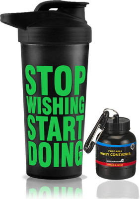 TRUE INDIAN 700 ml Plastic Shaker(Pack of 2, Green)