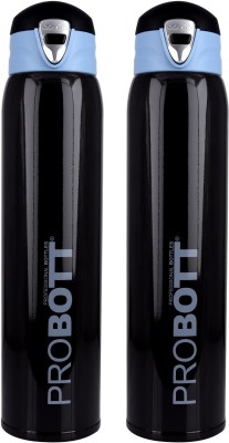PROBOTT Thermosteel Vacuum Flask Hot & Cold Sports Bottle Each 950ml -Black (Pack of 2) 950 ml Flask(Pack of 2, Black, Steel)