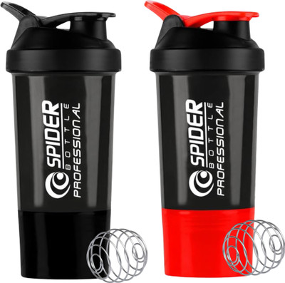 ZYRO 500 ml Plastic Shaker(Pack of 2, Red)