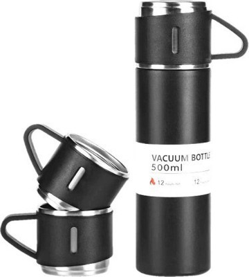 Harikaran 500 ml Steel Flask(Pack of 1, Black)