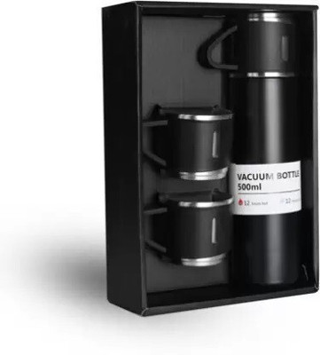 Harikaran 500 ml Steel Flask(Pack of 1, Black)