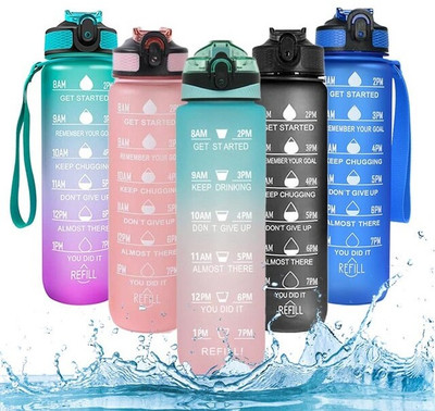 PICK AND NICK TOY Pack of 1 Unbreakable Water Bottle 1 L with Motivational Time Marker, DURABLE BOTTLE RSH13 1000 ml Bottle Plastic