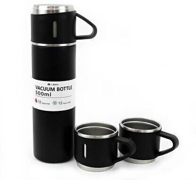 FLANKER 500 ml Steel Flask(Pack of 1, Black)