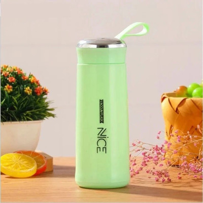 xwipe Nice Print Glass Water Bottle Silicone Plastic 400 ml Flask(,multicolor)_NEW34 400 ml Flask(Pack of 1, Multicolor, Plastic)