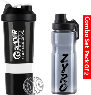 ZYRO 500 ml Plastic Shaker(Pack of 2, White)