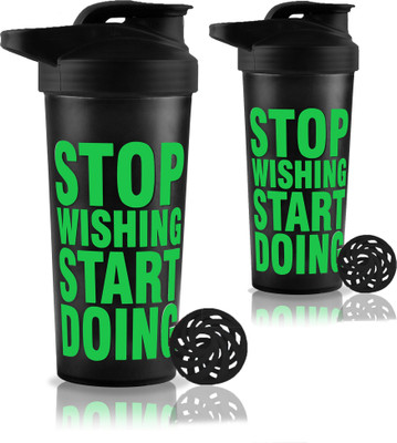 TRUE INDIAN 700 ml Plastic Shaker(Pack of 2, Green)