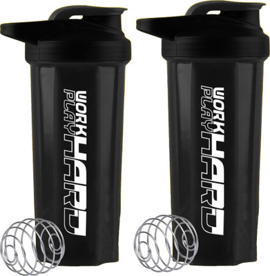 ZYRO 700 ml Plastic Shaker(Pack of 2, Black)