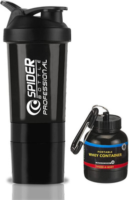 COOL INDIANS 500 ml Plastic Shaker(Pack of 2, Black)