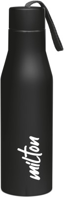 MILTON Super 1000 Stainless Steel Water Bottle, Black 1000 ml Bottle(Pack of 1, Black, Steel)
