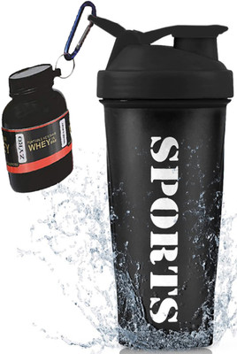 Dassio 650 ml Plastic Shaker(Pack of 2, Black)