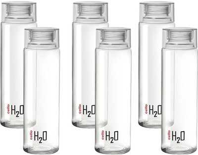 cello 920 ml Glass Bottle(Pack of 6, Clear, White, Grey)