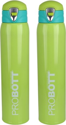 PROBOTT Thermosteel Vacuum Flask Hot & Cold Sports Bottle Each 950ml -Green (Pack of 2) 950 ml Flask(Pack of 2, Green, Steel)