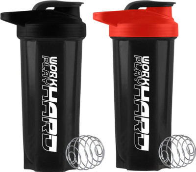 ZYRO 700 ml Plastic Shaker(Pack of 2, Red)