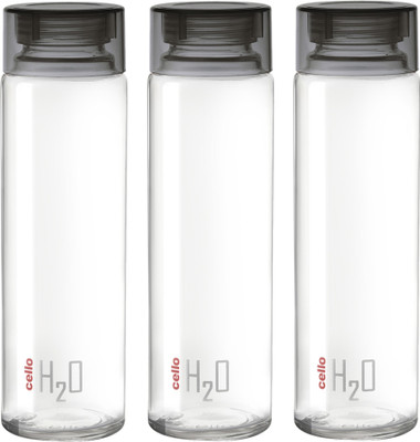 cello 920 ml Glass Bottle(Pack of 3, Black)
