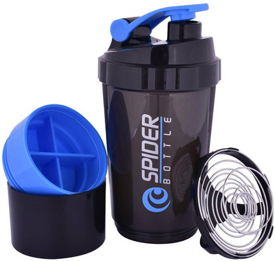 Kids Mandi Gym Spider Shaker Bottle 500ml with Extra Compartment Fitness Accessory Kit Kit