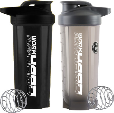 ZYRO 700 ml Plastic Shaker(Pack of 2, Grey)