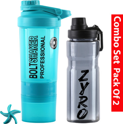 ZYRO 600 ml Plastic Shaker(Pack of 2, Multicolor)