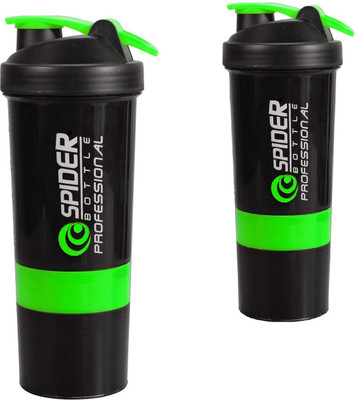 TRUE INDIAN 500 ml Plastic Shaker(Pack of 2, Green)