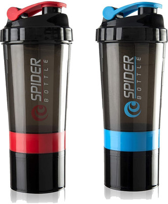 Fitnesstricks 500 ml Plastic Shaker(Pack of 2, Multicolor)
