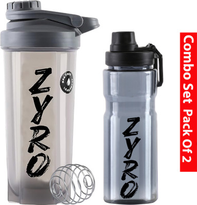 ZYRO 750 ml Plastic Shaker(Pack of 2, Grey)