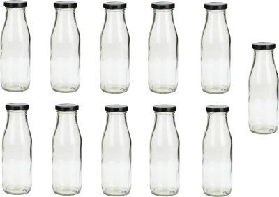 1st Time Glass Water And Milk Bottle With Transparent Inner View 500 ml Bottle(Pack of 11, Clear, Glass)