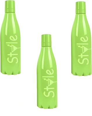 ONLINE HUSTLE Premium Quality Unbreakable Latest Style Design Round Shape Water Bottle 1000 ml 1000 ml Bottle(Pack of 3, Green, Plastic)