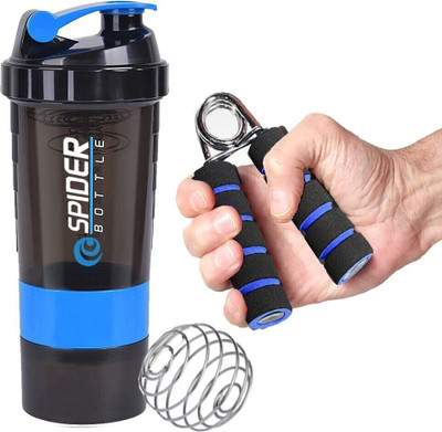 TRUE INDIAN 500 ml Plastic Shaker(Pack of 2, Blue, Black)