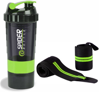 alis 500 ml Plastic Shaker(Pack of 2, Green)