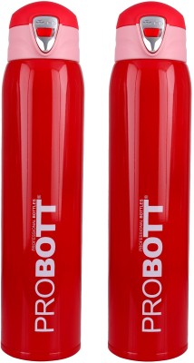 PROBOTT Thermosteel Vacuum Flask Hot & Cold Sports Bottle Each 950ml -Red (Pack of 2) 950 ml Flask(Pack of 2, Red, Steel)