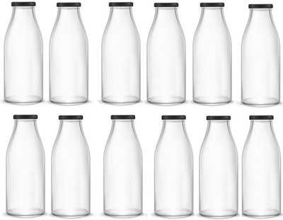 AFAST 500 ml Glass Bottle(Pack of 12, Clear)