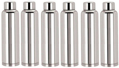 Steelo classic 800 ml Steel Bottle(Pack of 6, Steel/Chrome)