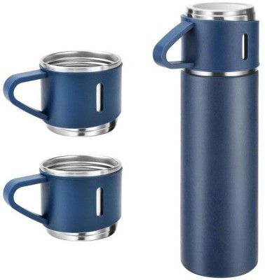 kassa Double Wall Stainless Steel 500ml Vacuum Flask Insulated Hot & Cold Water Bottle 500 ml Flask(Pack of 1, Blue, Steel)