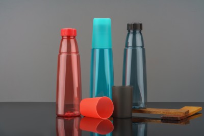 PRAMUKH Plastic water bottle in Multicolour with steel cap pack of 3 1000 ml Bottle(Pack of 3, Multicolor, PET)
