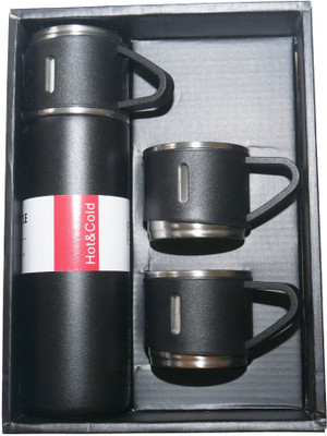 Harikaran 500 ml Steel Flask(Pack of 1, Black)