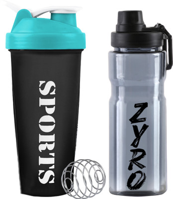 ZYRO 650 ml Plastic Shaker(Pack of 2, Multicolor)