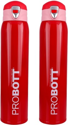 PROBOTT Thermosteel Vacuum Flask Hot & Cold Sports Bottle Each 750ml -Red (Pack of 2) 750 ml Flask(Pack of 2, Red, Steel)