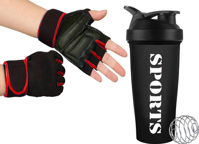 TRUE INDIAN 600 ml Plastic Shaker(Pack of 2, Black, Red)