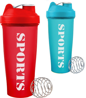 TRUE INDIAN 600 ml Plastic Shaker(Pack of 2, Red, Blue)