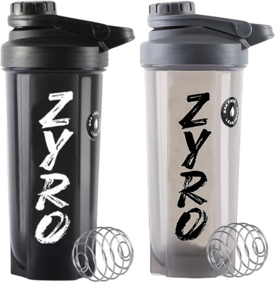 ZYRO 750 ml Plastic Shaker(Pack of 2, Grey)