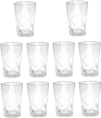 Somil (Pack of 10) Multipurpose Drinking Glass -B953 Glass Set Water/Juice Glass(280 ml, Glass, Clear)